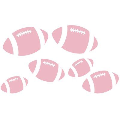 The Decal Guru Footballs Wall Decal Color: Carnation Pink, Size: 18" H x 31" W x 0.01" D Pink Football, Football Wall, Football Stickers, Privacy Film, Name Wall Decals, Dream Wall, Hand Painting Art, Vinyl Designs, Vinyl Wall Decals