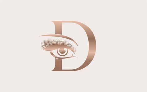 Brand Logo Design Beauty Cosmetic D Logo Template Lash Logo Ideas, Alphabet Letters To Print, Logo Design Beauty, Dj Logo, Eyelash Logo, Diy Hair Accessories Ribbon, Brand Logo Design, D Logo, Perfect Eyelashes