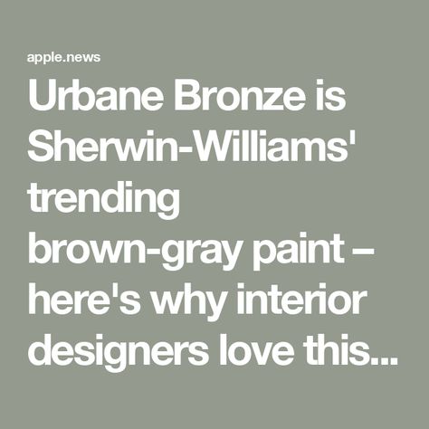 Urbane Bronze is Sherwin-Williams' trending brown-gray paint – here's why interior designers love this moody color — Homes & Gardens Urbane Bronze Family Room, Urbane Bronze Basement, Urbane Bronze Doors Interior, Urbane Bronze Fireplace, Urbane Bronze Color Palette, Urbane Bronze Bedroom, Urban Bronze Color Palette, Urbane Bronze Coordinating Colors, Urbane Bronze Sherwin Williams