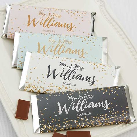 Chocolate Bar Wrappers with Sparkling Love Personalized Water Bottle Labels Wedding, Wedding Candy Bar Wrappers, Personalized Candy Bar Wrapper, Personalized Candy Bars, Wedding Christmas Ornaments, Wedding Water Bottles, Creative Wedding Favors, Candy Bar Wedding, Bridal Brunch Invitations