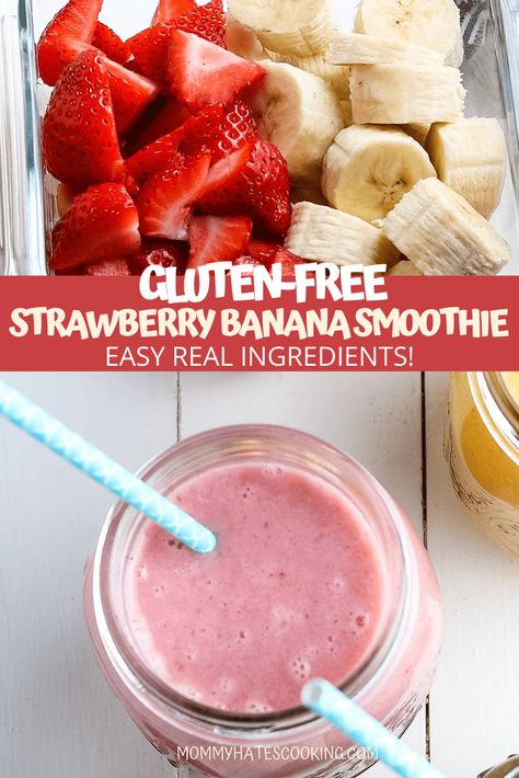 Strawberry Banana Almond Milk Smoothie, Fresh Strawberry Banana Smoothie, Lactose Free Smoothies, Gluten Free Smoothie Recipes, Non Dairy Smoothie, Gluten Free Smoothie, Bullet Recipes, Smoothie Recipes For Kids, Nice Cream Recipe