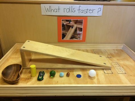 Incline Plane Project Science In Early Years, Reggio Science Activities Preschool, Science Provocations For Kindergarten, Reggio Emilia Science Center, Early Years Science Activities, Science Week Eyfs, Approaches To Learning Preschool, Science Station Preschool, Science Eyfs Area