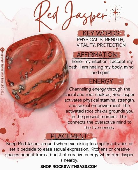 Jasper Crystal Types, Red Jasper Affirmation, Red Jasper Crystal Meaning, Red Jasper Meaning, Burn Bay Leaves, Sagittarius Virgo, Spirit Energy, Virgo Taurus, Red Jasper Crystal