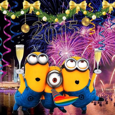 Minions New Year, Minion Coloring Pages, Minions Images, Minion Characters, Minion Pictures, Minions Love, Disneyland Pictures, Happy New Year Quotes, Happy New Year Images