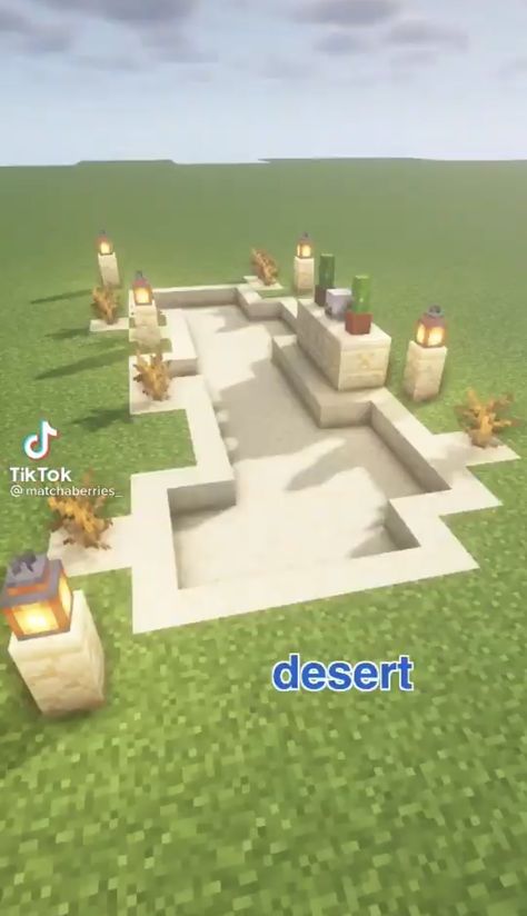 Sand Base Minecraft, Desert Pyramid Minecraft, Minecraft Sand Path, Minecraft Sand Temple, Desert Oasis Minecraft, Desert Ideas Minecraft, Minecraft Desert Fountain, Minecraft Desert Garden, Desert Tower Minecraft