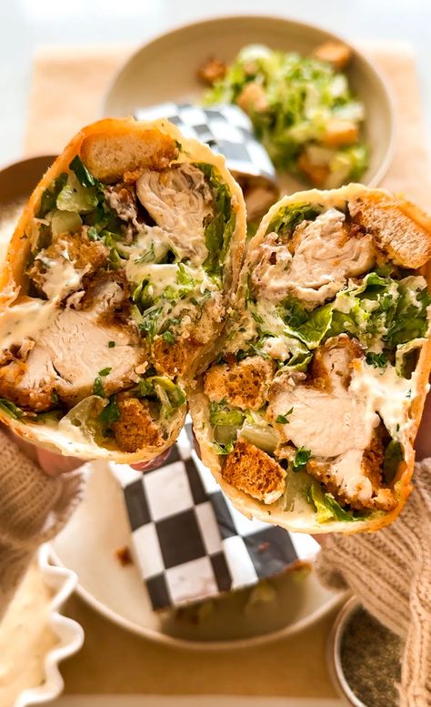 Crispy Chicken Caesar Wrap | Moribyan Crunchy Chicken Tenders, Chicken Caesar Salad Wraps, Caesar Salad Wrap, Crispy Chicken Wraps, Caesar Wrap, Chicken Caesar Wrap, Caesar Chicken, Crispy Chicken Tenders, Chicken Sandwich Recipes