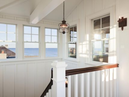 Beach House Tour, Ella Enchanted, Traditional Staircase, Beachfront Decor, House Of Turquoise, Dream Beach Houses, Foyer Decorating, Interior Windows, Interior Stairs