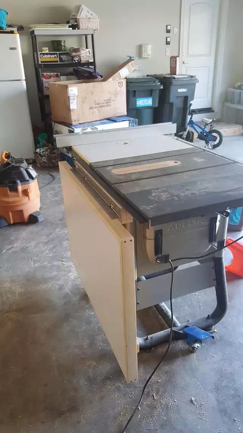 Tablesaw Outfeed Table, Ryobi Table Saw, Delta Table Saw, Table Saw Extension, Home Made Table Saw, Outfeed Table, Table Saw Station, Garage Projects, Table Saw Workbench