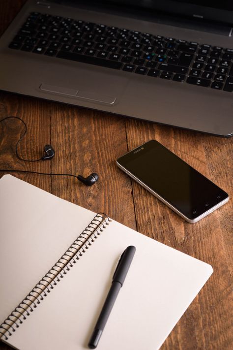 Laptop, mobile phone (smartphone) and no... | Premium Photo #Freepik #photo #business #book #wood #computer Phone On Table Aesthetic, Wallpaper Iphone Laptop, Phone On Table, Laptop Photos, Sony Products, Old Wooden Table, Phone And Laptop, Computer Photo, Sand Clock