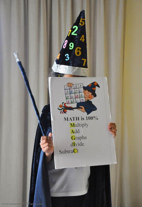 So, its the time of year again, when we the mums, have to put their thinking caps on to figure out what to dress their kids as, on themed days at school . This week is World Maths Day for us, and t… Math Dress Up, Math Hat Ideas, Math Hat, Fancy Dress Costume Ideas, World Maths Day, Math Dress, Dress Costume Ideas, Maths Day, Math Night