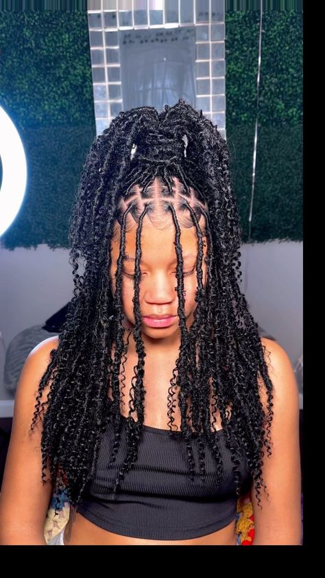 Bonita Boho Locs 12” . Would you rock this? 😍😍 . . #locs #fauxlocs #njhairstylist #fauxlocstyles #reels #locs #locsrock #explorepage… | Instagram Back To College Hairstyles, Rasta Locs Black Women, Faux Loc Styles Hairstyles, Bonita Crush Locs, Shoulder Length Boho Locs, Boho Locs Over Real Locs, Small Boho Locs, Boho Locs Hairstyles, Small Faux Locs