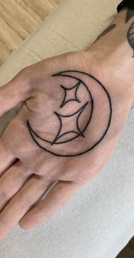 Palm Tattoo Hand, Palm Hand Tattoo, Tattoos For Men And Women, Tattoo Me, Palm Tattoos, Hand Palm, Healing Tattoo, Small Palms, Pop Culture References