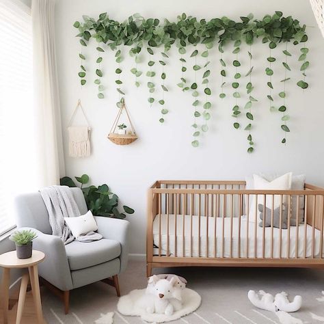 4+ Creative Nursery Room Decor Ideas for a Dreamy Baby Oasis • 333+ Images • [ArtFacade] Nursery Garden Theme, Greenery Nursery Decor, Nursery Room Decor Ideas, Greenery Nursery, Creative Nursery, Nature Inspired Nursery, Succulent Nursery, Modern Nursery Furniture