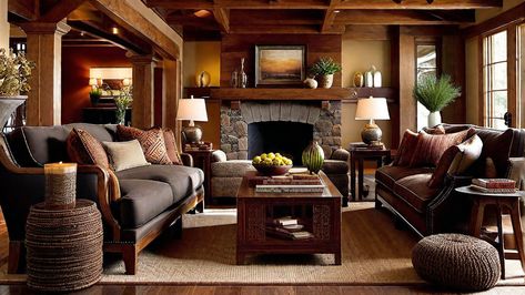 Rustic Craftsman Interior, Modern Craftsman Living Room, Craftsman Living Room Decor, Craftsman Style Living Room, Craftsman Living Rooms, Craftsman Style Furniture, Craftsman Living Room, Rustic Craftsman, Craftsman Home Interiors