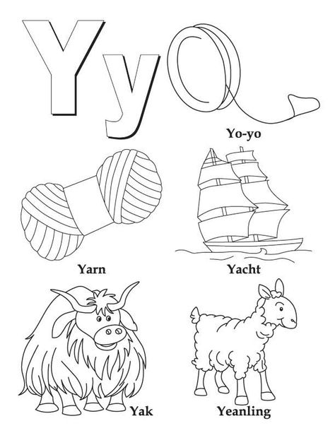 My A to Z Coloring Book Letter Y coloring page Letter Y Coloring Page, Letter Y Worksheets, Bug Coloring Pages, The Letter Y, Abc Coloring Pages, Alphabet Phonics, Abc Coloring, Alphabet Worksheets Preschool, Alphabet Crafts