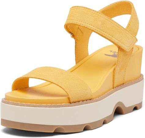 Amazon.com | Sorel Women's Joanie IV Y Strap Wedge Sandals - Yellow Ray, Honey White - Size 8 | Platforms & Wedges Strap Wedge, Sorel Womens, Platform Wedges, Strap Sandals, Wedge Sandals, Honey, Wedges, For Free, Sandals