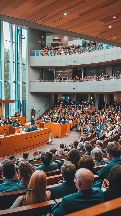 Lecture Hall Scene: Spectators attentively gather in a #modern #auditorium listening to a #speaker at a #lecture event. #gathering #spectators #education #aiart #aiphoto #stockcake ⬇️ Download and 📝 Prompt 👉 https://stockcake.com/i/lecture-hall-scene_137938_16862 Modern Auditorium, University Lecture Hall, University Lectures, Lecture Hall, Green Scenery, University Architecture, Lectures Hall, Beach Meals, Scene Image