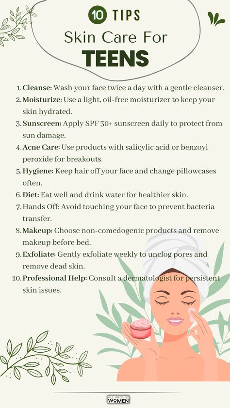 10 Tips Skin Care For Teens😍 Good Skin Care Products For Teens, Skin Care Routine For Teens Girls Tips, Tips For Teenagers Girl, Skin Care For Teenagers Products, Simple Skincare Routine For Teens, Self Care Tips For Teens, Hygiene Tips For Teens, Skin Care Products For Teens, Skin Care For Teenagers