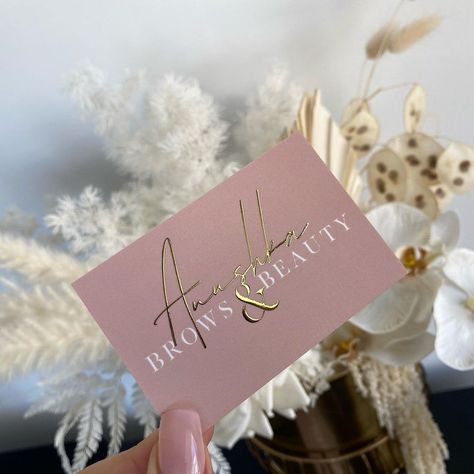 Gold Business Card Design, Work Setup, Logo Suite, Esthetics Room, Nail Appointment, Buisness Cards, Foil Printing, Gold Business Card, Beauty Salon Decor