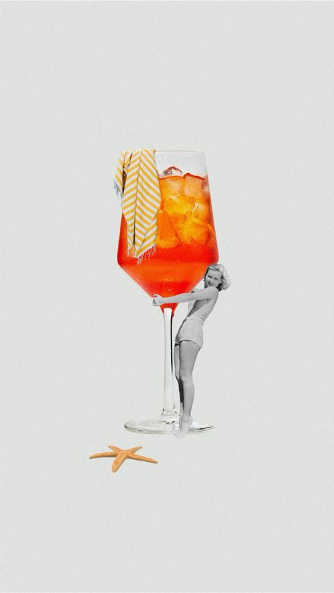 Aperol spritz cocktail summer vintage collage illustration bar restaurant Cocktail Graphic Illustration, Aperol Spritz Graphic, Cocktail Advertising Design, Aperol Spritz Print, Aperol Spritz Art, Vintage Cocktail Illustration, Cocktail Collage, Cocktail Party Poster, Aperol Spritz Aesthetic