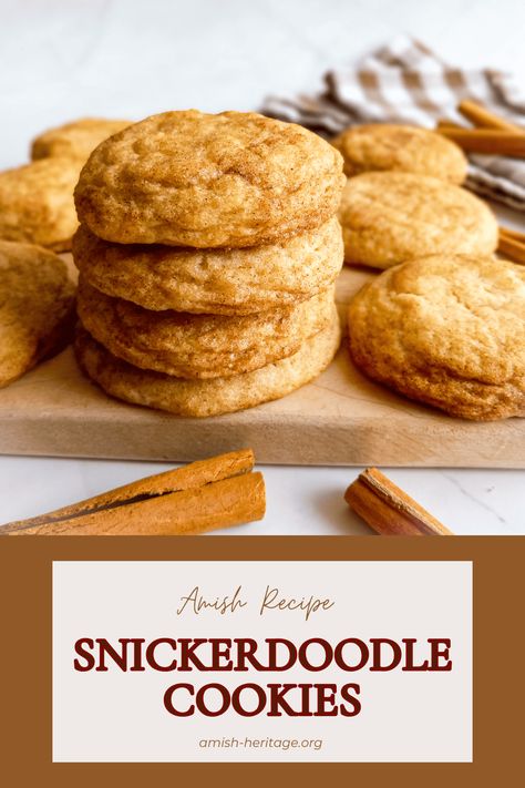 Amish Snickerdoodle Cookies, Browned Butter Snickerdoodles, Brown Butter Snickerdoodles, Amish Monster Cookies, Snickerdoodle Bars Recipe, Amish Cookies, Sally’s Baking Snickerdoodles, Easy Snickerdoodles, Snickerdoodle Cookies Easy