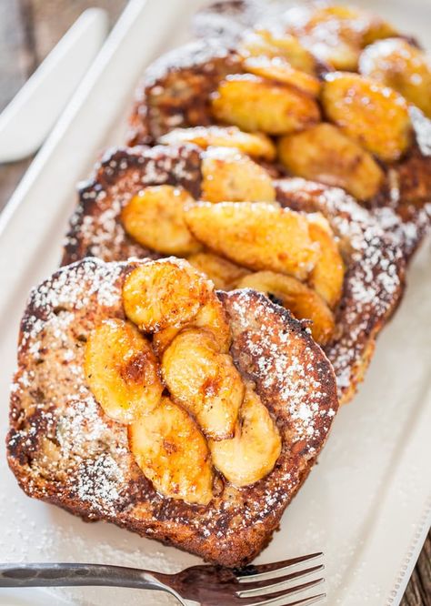 Bread French Toast, Banana Bread French Toast, Creme Brulee French Toast, French Toast Rolls, Banana French Toast, Jo Cooks, French Toast Casserole Recipes, Make French Toast, Caramelized Bananas