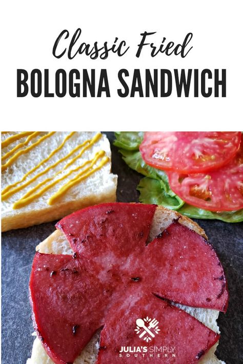 Southern Fried Bologna Sandwich, Fried Baloney Sandwich, Fried Baloney, Baloney Sandwich, Bologna Sandwich Recipes, Bologna Sandwiches, Fried Sandwich, Fried Bologna Sandwich, Bologna Recipes