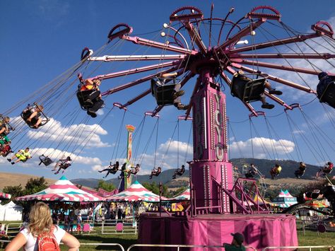 Western Montana Fair, Missoula Carnival Swings, Centripetal Force, Fair Rides, Artist Birthday, Carnival Art, Centrifugal Force, Kids Room Prints, Force And Motion, Cedar Point