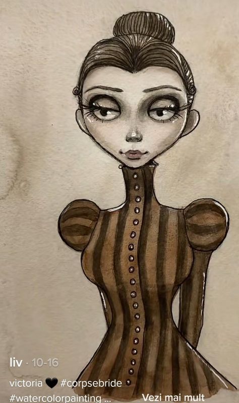 Tim Burton Drawings Style, Coraline Drawing, Tim Burton Drawings, Tim Burton Art Style, Tim Burton Art, Easy Drawings Sketches, Arte Sketchbook, Art Drawings Sketches Creative, Art Inspiration Painting