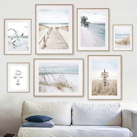 Canvas Gallery Wall, Modern Art Styles, Beach Flowers, Candle Canvas, Nordic Poster, Canvas Pillow, Wall Art Canvas Painting, Living Room Pictures, White Sand Beach