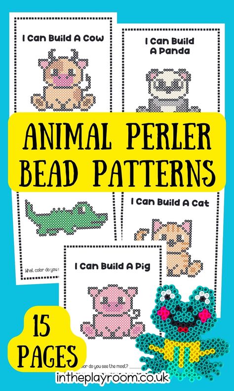 25+ Animal Perler Bead Ideas with Printable Templates - In The Playroom Perler Bead Ideas, Perler Beads Ideas, Free Crafts, Rainy Day Fun, Activities For Boys, Activities For Girls, Perler Bead Templates, Printables Free Kids, Beads Pictures