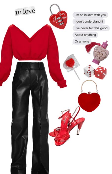 Valentine Dress Aesthetic, Aesthetic Valentines Outfit Ideas, Hot Valentines Outfit, Valentine's Outfit Aesthetic, Black And Red Valentines Outfit, Valentine’s Day Dance Outfits, Valentines Day Outfit Ideas Aesthetic, Valentine’s Day Casual Outfit, Cute Casual Valentine's Day Outfits