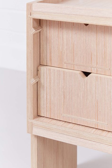 Plywood Design Ideas, Plywood Bedside Table, London Flats, Plywood Diy, Plywood Design, Plywood Projects, Plywood Chair, Cnc Furniture, Small Bedside