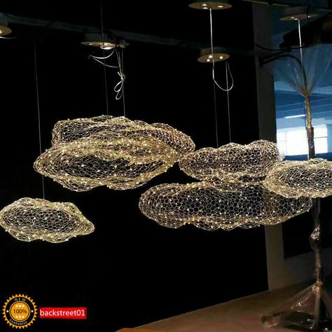 Modern Iron Led Firefly Pendant Lamp Cloud LED Ceiling Light Fixture Chandelier Product Description Size ： Diameter：30cm/11.81"，40cm/15.74"，50cm/19.68"                   60cm/23.62"，70cm/27.55"，80cm/31.49" Main Materials： Metal Input Voltage： AC85V-265V(we will prepare the lighting voltage according to the voltage of buyer's countries) Color： White，Black，Gold Bulbs： LED bulbs (Included) Package included： 1 X Pendant Lights Shipping&Handling Payment Return Policy Feedback Contact Us Shipping&Hand Cloud Led Ceiling, Firefly Pendant, Muebles Shabby Chic, Led Ceiling Light Fixtures, Contemporary Ceiling Light, Statement Chandeliers, Unique Chandeliers, Ceiling Light Design, Fancy Lights