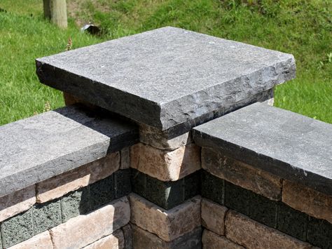 Pier Caps, Concrete Column, Limestone Wall, Stone Products, Front Wall, Driveway Gate, Patio Stones, Concrete Wall, Indoor Outdoor Living