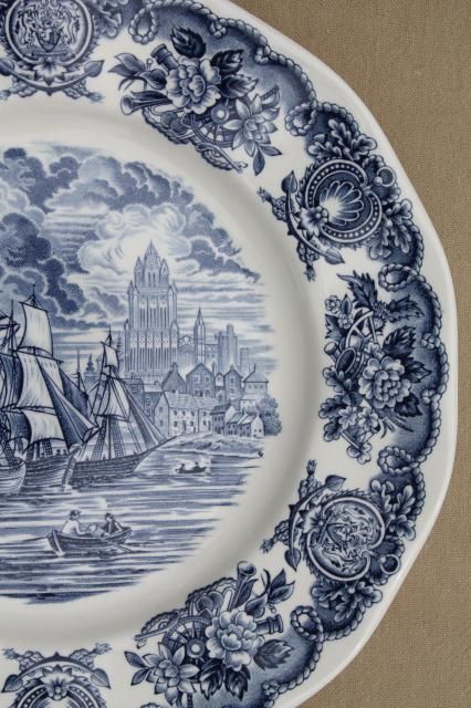 sku: #z51048 status English Plates Vintage, Blue China Plates, Symbolic Objects, Blue And White China Pattern, Blue Willow Decor, Willow Decor, Amber Glassware, Wedgwood China, Vintage Dishware