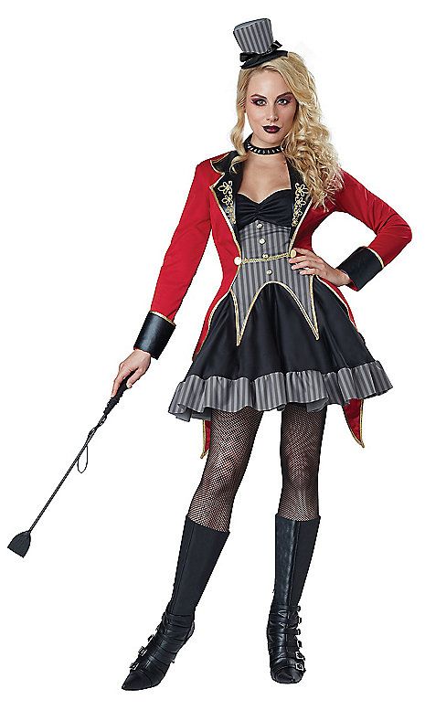 Dark Ringmaster Womens Costume - Spirithalloween.com Ring Leader Costume Womens, Dark Ringmaster, Ringmaster Outfit, Ring Leader Costume, Adult Women Halloween Costumes, 50's Costume, Ringmaster Costume, Ring Leader, Circus Dress