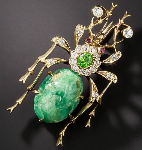 In Victorian times beetles and scrubs were thought to be symbols of rebirth and regeneration  #demantoid #garnet #diamond #victorian… Ground Beetle, Beetle Brooch, Bug Jewelry, Ural Mountains, Victorian Jewellery, Demantoid Garnet, Beautiful Bugs, Insect Jewelry, Sparkly Jewelry