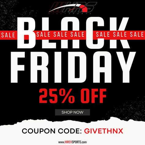 Black Friday Sale: Save up to 25% on all non sale items using the coupon code: GIVETHNX. Shop now at: www.hirevsports.com now Friday Gif, Black Friday Promo, Black Friday Design, Black Friday Offer, Black Friday Ads, Small Business Saturday, Black Friday Promotions, Instagram Post Template, Friday Sale