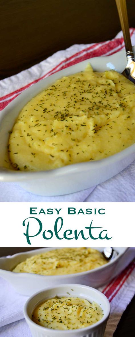 Corn Meal Polenta Recipes Easy, Savory Polenta Recipes, How To Make Polenta With Cornmeal, Corn Polenta Recipes, Corn Meal Recipes Dinner, Corn Meal Mush Recipe, Recipes With Corn Meal, Easy Polenta Recipes, Polenta Recipes Easy