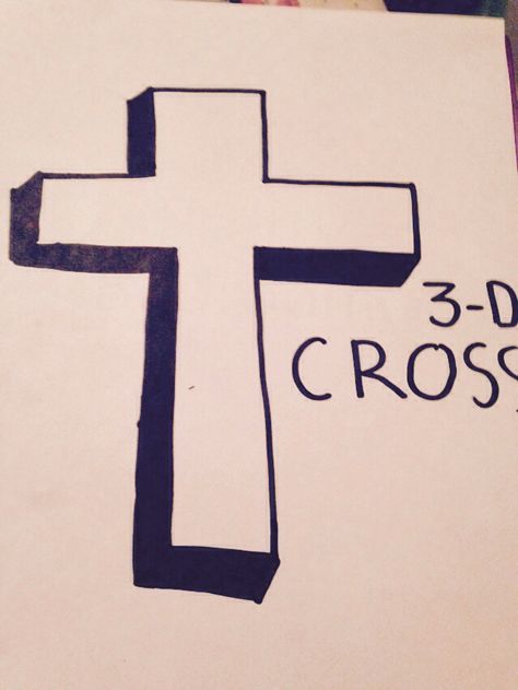 3-d cross 3 D, Drawings, Art