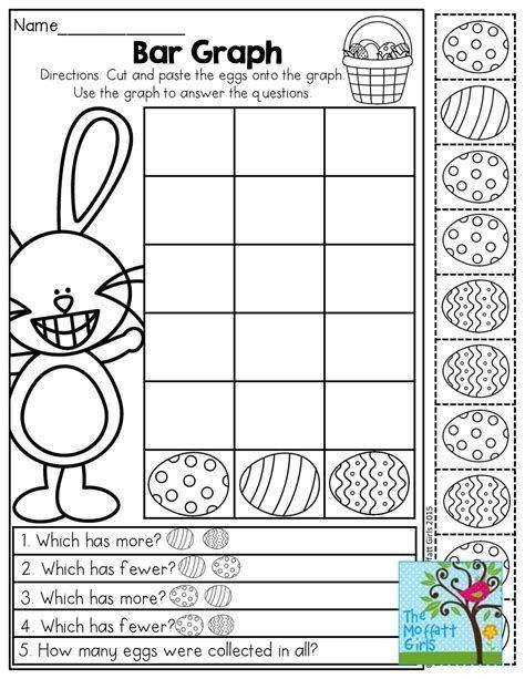 Kindergarten Easter Worksheets, Easter Preschool Worksheets, Kindergarten Easter, Easter Math Worksheets, Easter Kindergarten, Easter Worksheets, Easter Math, Kindergarten Skills, Bar Graph