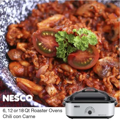 Nesco Roaster Oven, Roaster Oven Recipes, Roaster Recipes, Electric Roaster, Favorite Chili Recipe, Cooking For A Crowd, Oven Recipes, Crock Pot Cooking, Chili Recipe