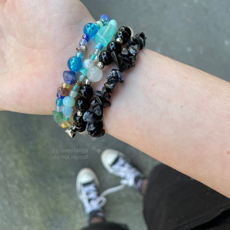 keywords (ignore!!) diy jewelry alt grunge crystals aesthetic fairy bracelet Beaded Bracelets Aesthetic Grunge, Grunge Jewelry Bracelets, Y2k Grunge Bracelets, Grunge Bracelets, Handmade Fairy Grunge Jewelry, Fairy Grunge Jewelry Bracelet, Fairy Bracelets, Crystal Aesthetic, Diy Jewelry