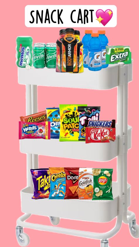 Cart For Room, Snack Cart For Room, Snack Cart Ideas, Study Snacks, Snack Cart, Snack Station, Period Kit, Cart Ideas, Brown Rooms