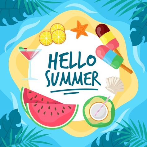 Beach Elements, Mobile Stickers, Summer Font, Summer Logo, Funny Artwork, Classroom Wall Decor, Graphic Design Brochure, Summer Illustration, Summer Backgrounds