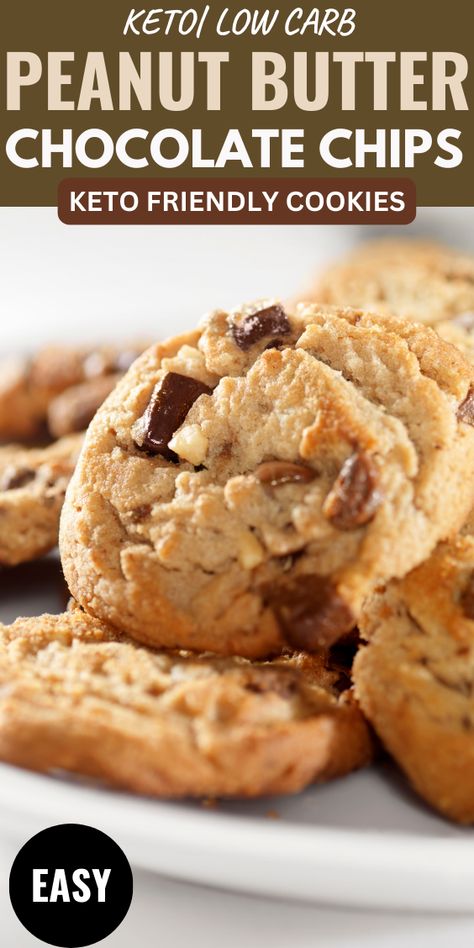 These keto cookies are a great way to satisfy your sweet tooth without adding any sugar. They are made with natural peanut butter, almond flour, coconut oil, and sugar-free chocolate chips. They are soft, tender, and delicious. They are also gluten-free and low-carb. Keto Maple Cookies, Keto Peanut Butter Cookies Almond Flour, Keto Butter Pecan Cookies, Keto Chocolate Peanut Butter Cookies, Keto Nutter Butter Cookies, Keto Peanut Butter Blossom Cookies, Sugar Free Peanut Butter Desserts, Keto Choc Chip Cookies, Keto Cookies Easy