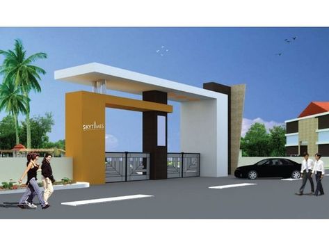 Residential Building Plan, Compound Wall Design, Gate Wall Design, Gate Designs Modern, School Building Design, Front Wall Design, Front Gate Design, Entrance Gates Design, Main Gate Design