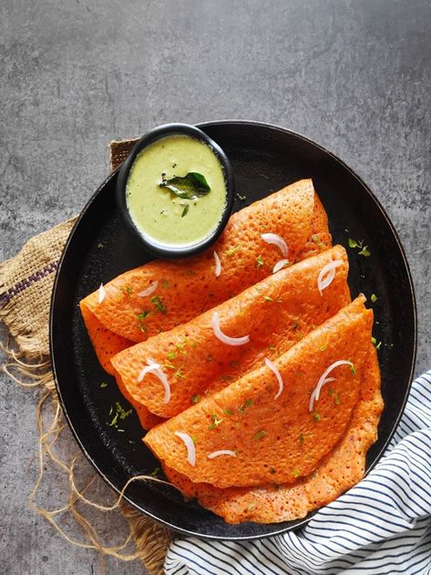 Adai Dosa Recipe, South Indian Breakfast, Dosa Recipe, Indian Breakfast, Fenugreek Seeds, Red Chilli, Curry Leaves, Easy Recipe, Ingredients Recipes