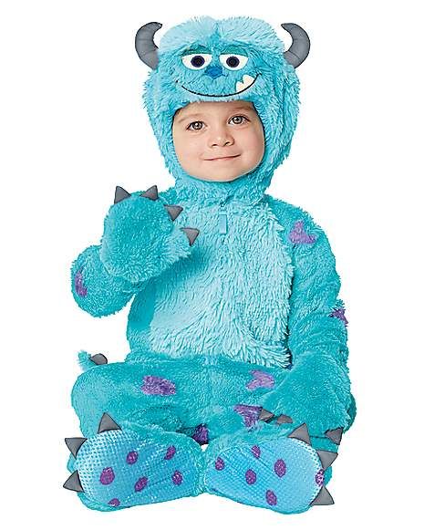 Baby Sulley Costume - Monsters Inc. - Spirithalloween.com Halloween Monsters Inc, Baby Superhero Costume, Sully Halloween, Sulley Costume, Baby Animal Costumes, Funny Baby Costumes, Disney Baby Costumes, Monsters Inc Baby, Onesie Outfit